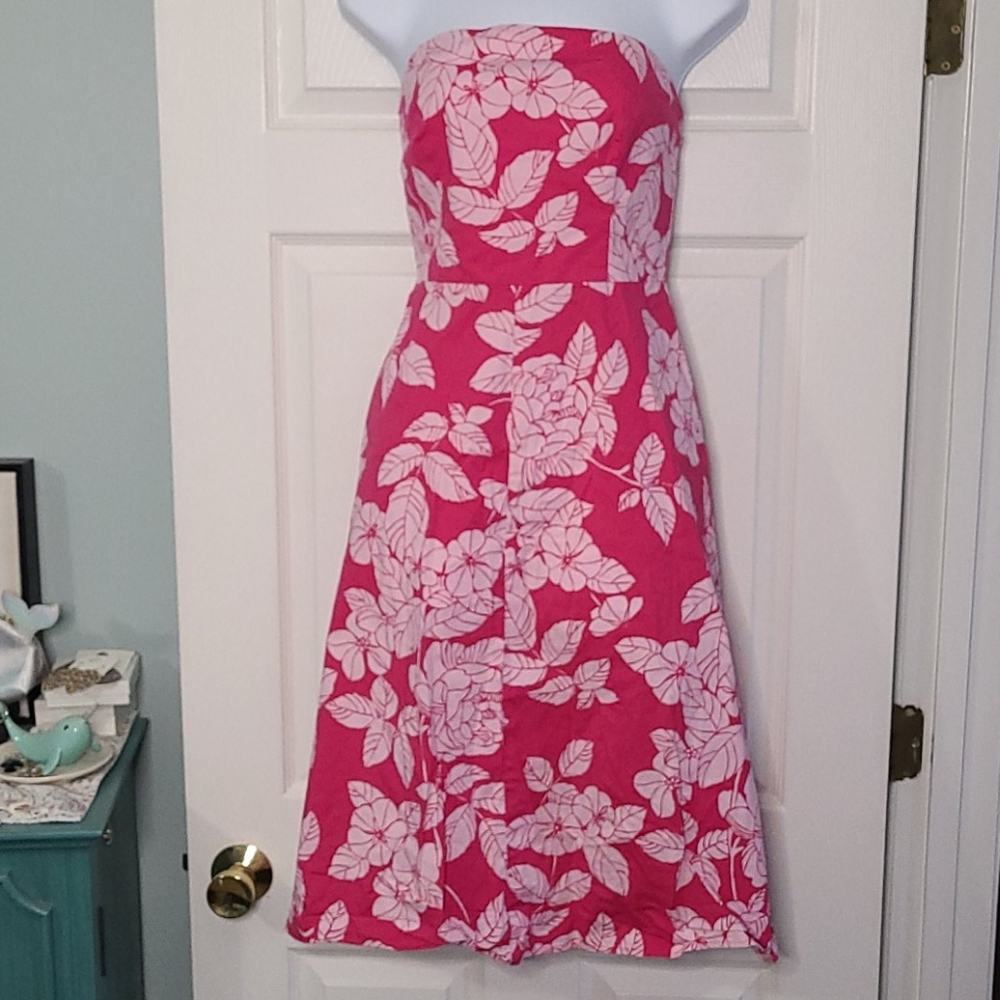 EUC EXPRESS Strapless Tropical Sundress Size 10